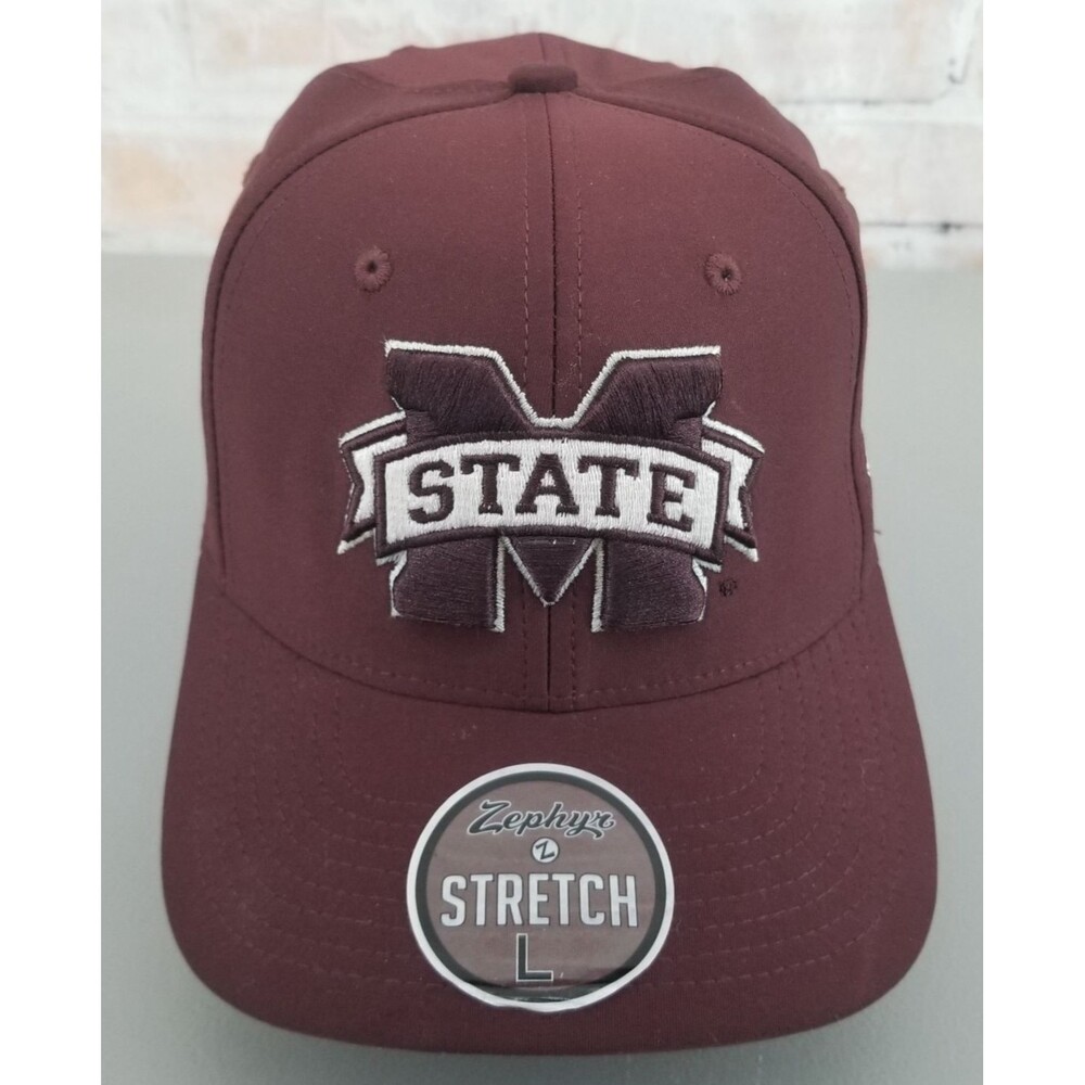 NWT Zephyr Mississippi State Bulldogs Red Stretch Fit Hat/Cap Size Large